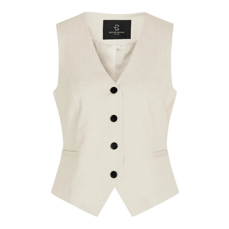 Beige Vest Blazer Women Pinbbbielle Bruuns Bazaar