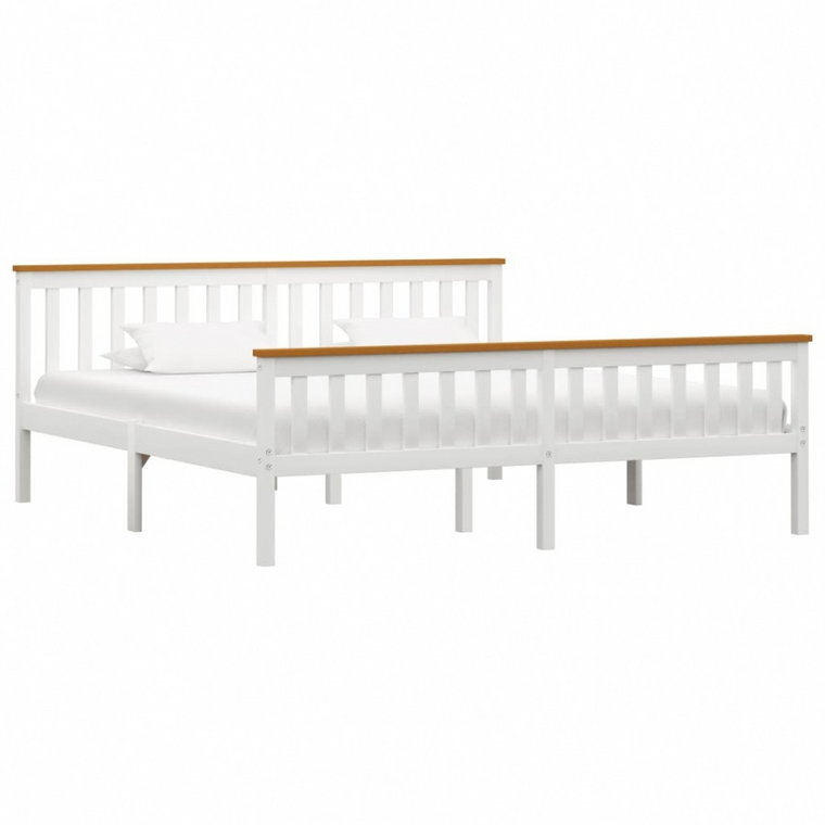 Rama łóżka, biała, lite drewno sosnowe, 180 x 200 cm kod: V-283249