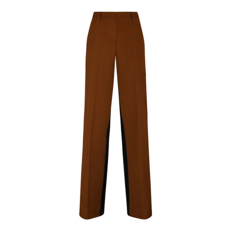 Ciemnobrązowe proste Spodnie Burberry