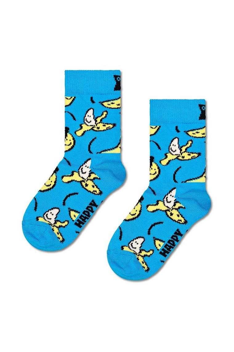 Happy Socks skarpetki dziecięce Kids Banana Sock kolor niebieski