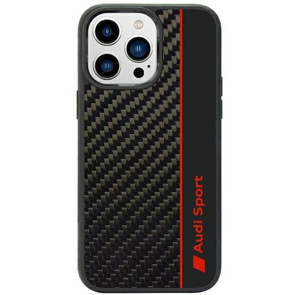 Audi Carbon Fiber Stripe iPhone 14 Pro 6.1" czarny/black hardcase AUS-TPUPCIP14P-R8/D1-BK