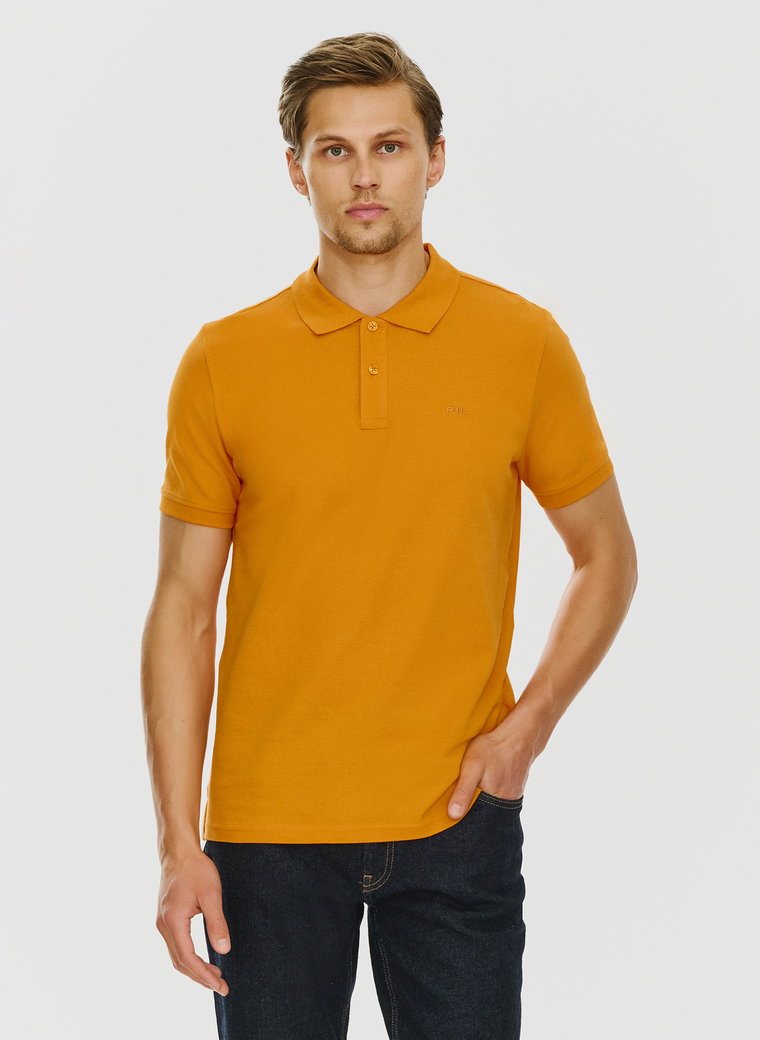Gładki t-shirt polo w pomarańczowym kolorze