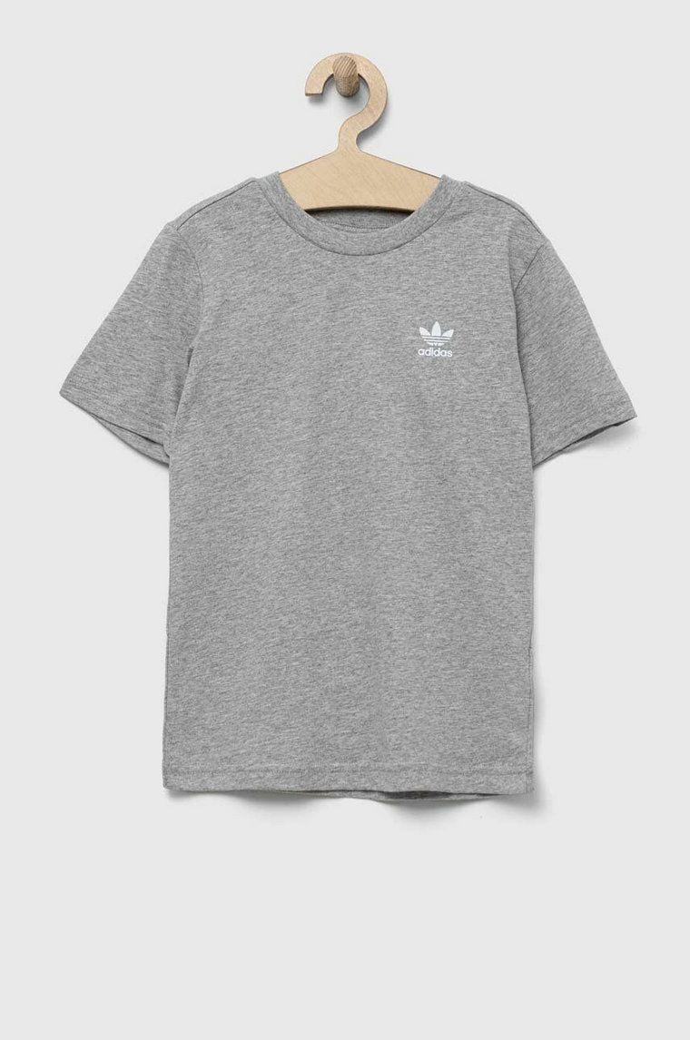 adidas Originals t-shirt bawełniany dziecięcy kolor szary gładki