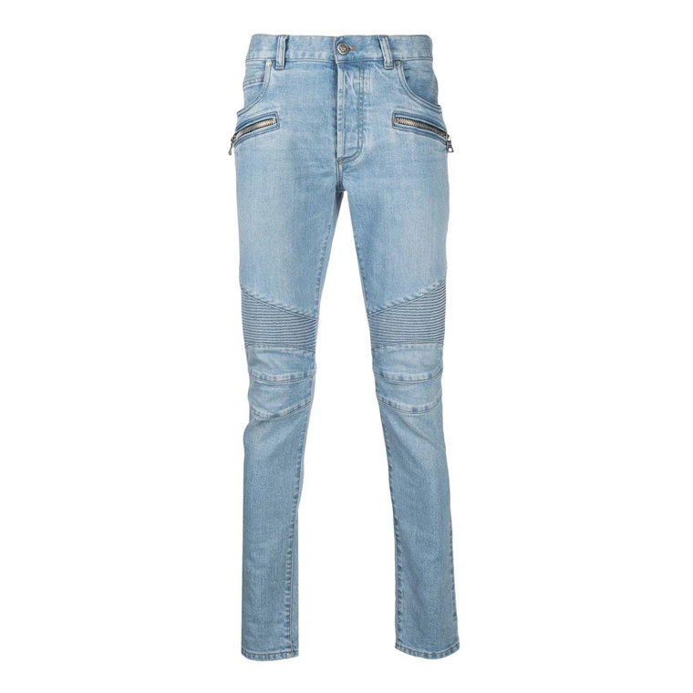 Wąskie jeansy z denimu Balmain