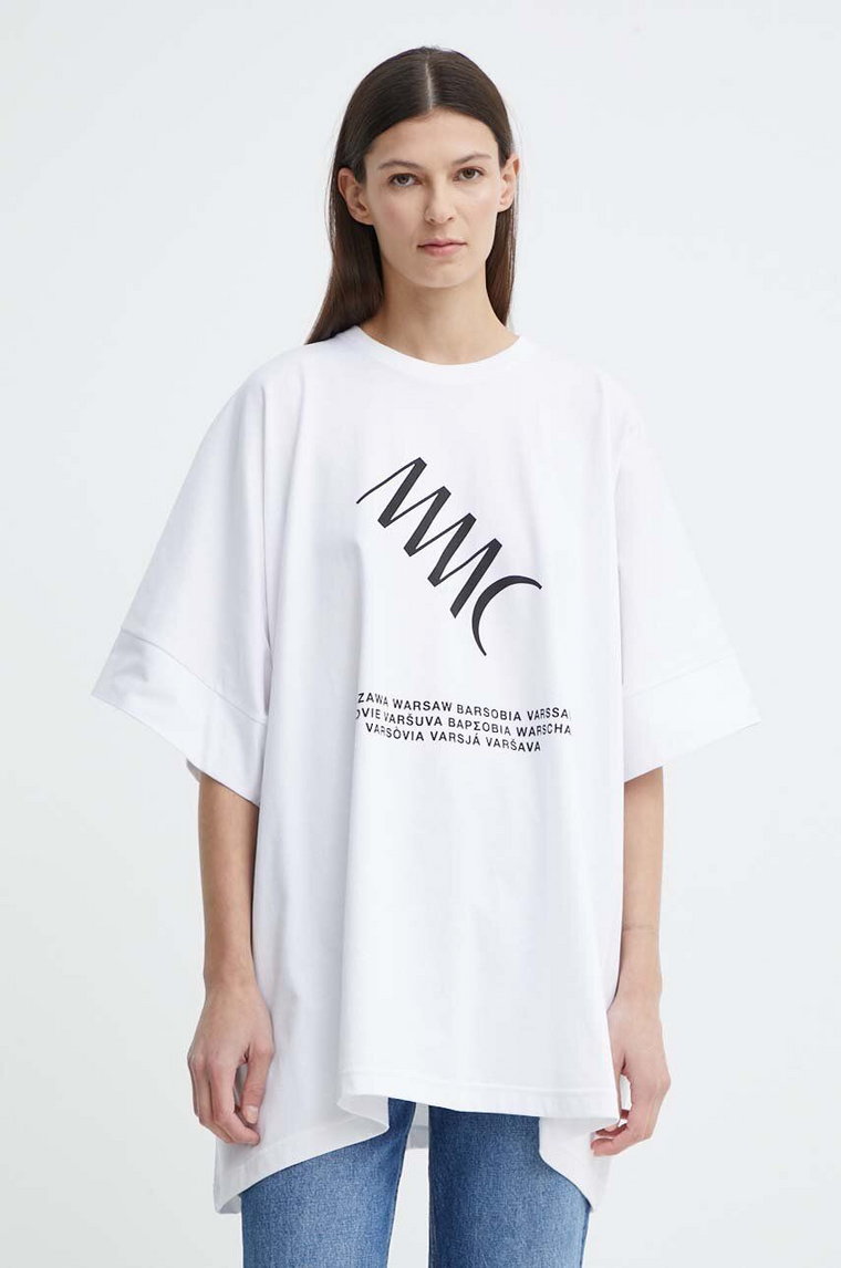 MMC STUDIO t-shirt bawełniany damski kolor biały
