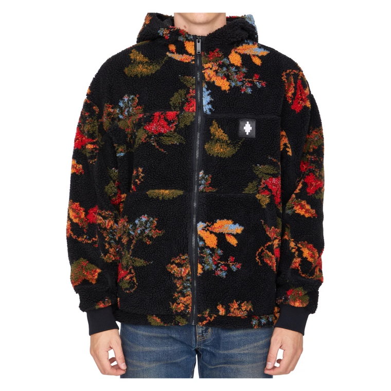 Kolorowy Sweter z Kapturem i Kwiatowym Wzorem Marcelo Burlon