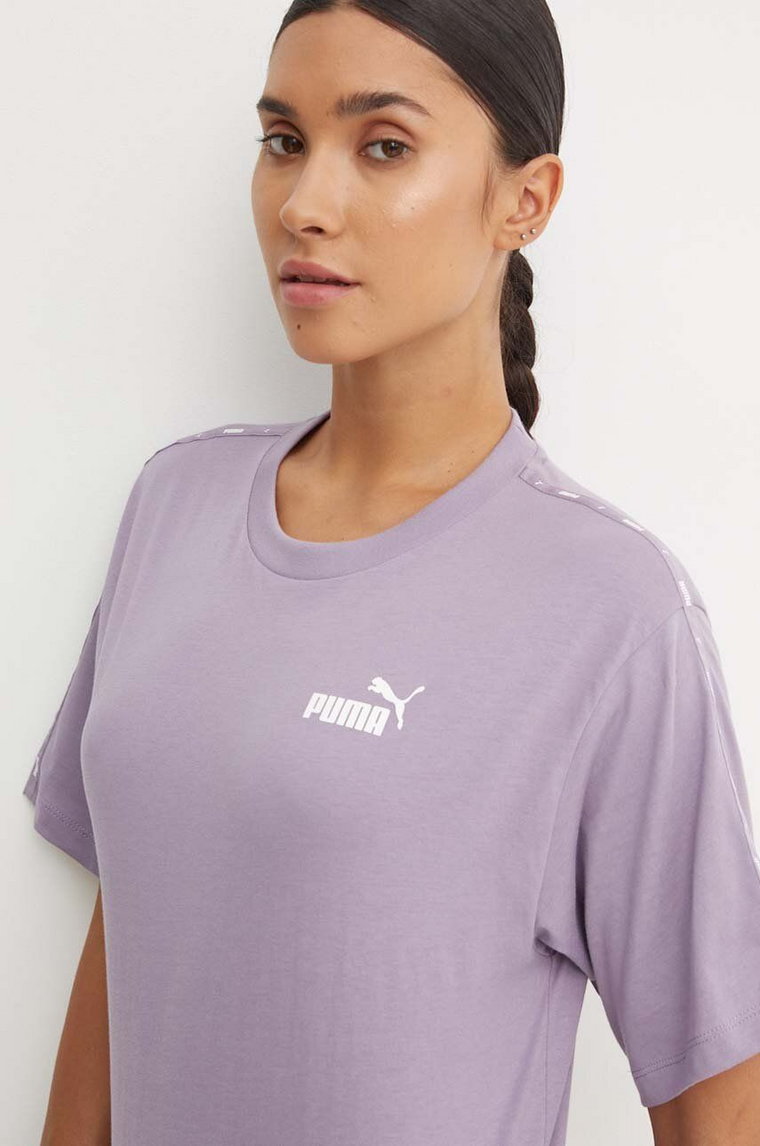 Puma t-shirt bawełniany damski kolor fioletowy 675994