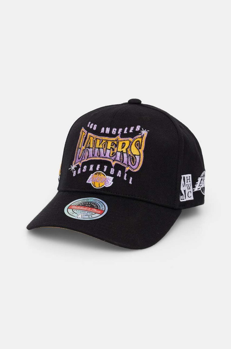Mitchell&Ness czapka z daszkiem z domieszką wełny Los Angeles Lakers kolor czarny z aplikacją HHSSINTL1434-LALBLCK