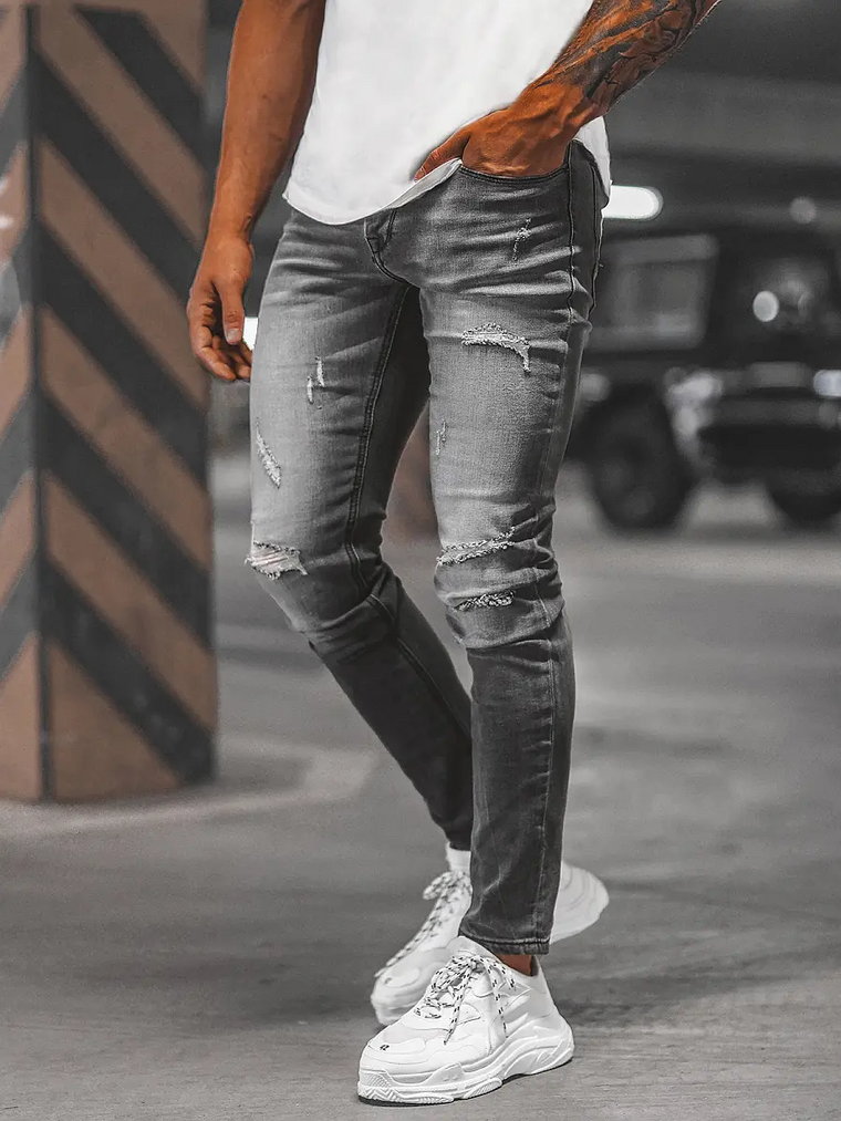 Spodnie jeansowe męskie szare OZONEE NB/MP0054N