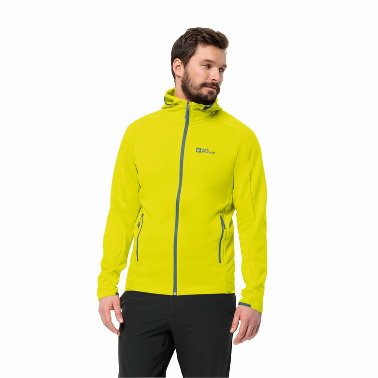 Męska kurtka polarowa Jack Wolfskin ALPGRAT HOODED FZ M firefly - S