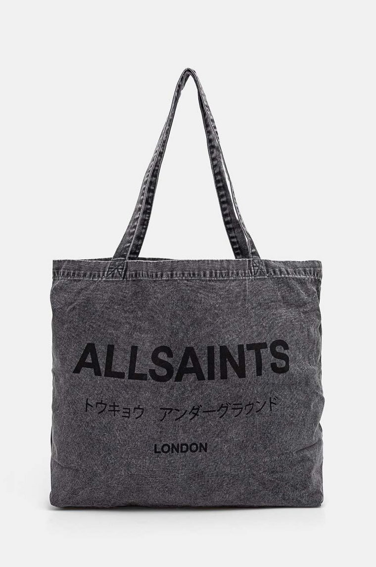 AllSaints torba bawełniana kolor czarny M170XB