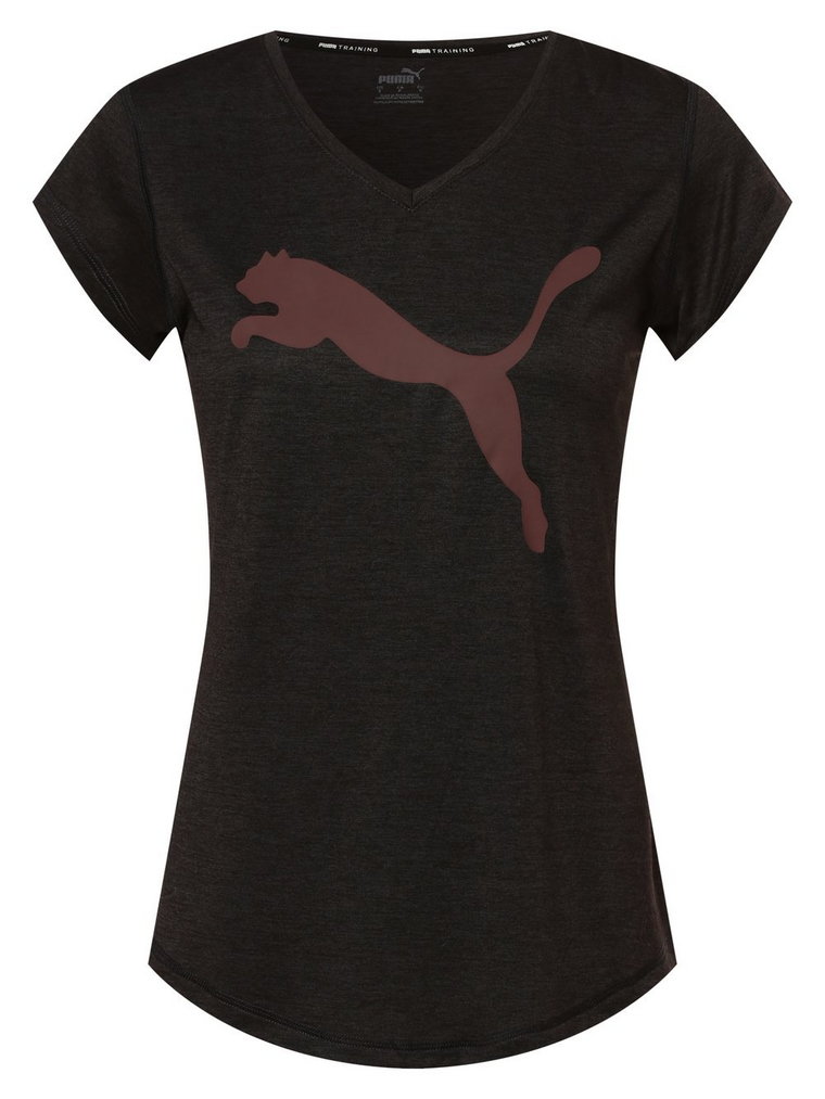 Puma - T-shirt damski, czarny|szary