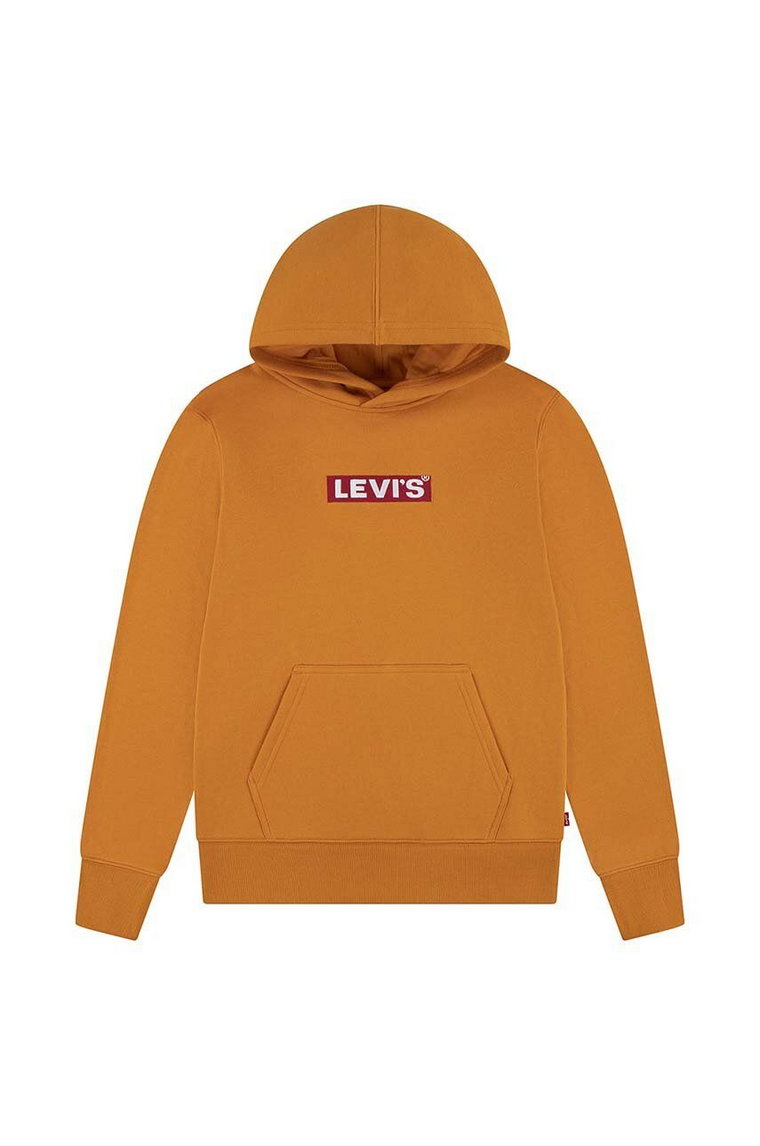 Levi's bluza dziecięca kolor pomarańczowy z kapturem z nadrukiem