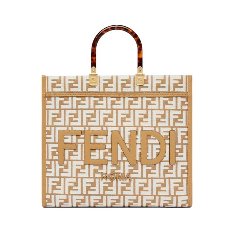 Haftowana Pleciona Torba Sunshine Fendi