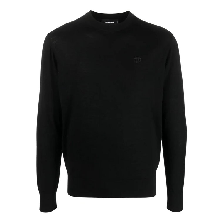 Czarny Sweter z Wełny Dsquared2