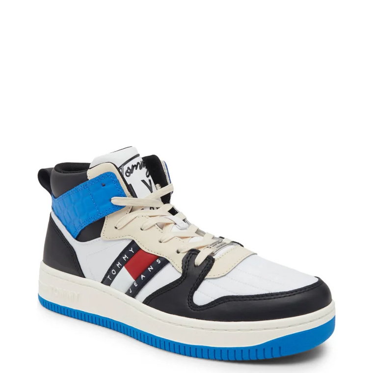 Tommy Jeans Trampki MID CUT TOMMY JEANS BASKET | z dodatkiem skóry