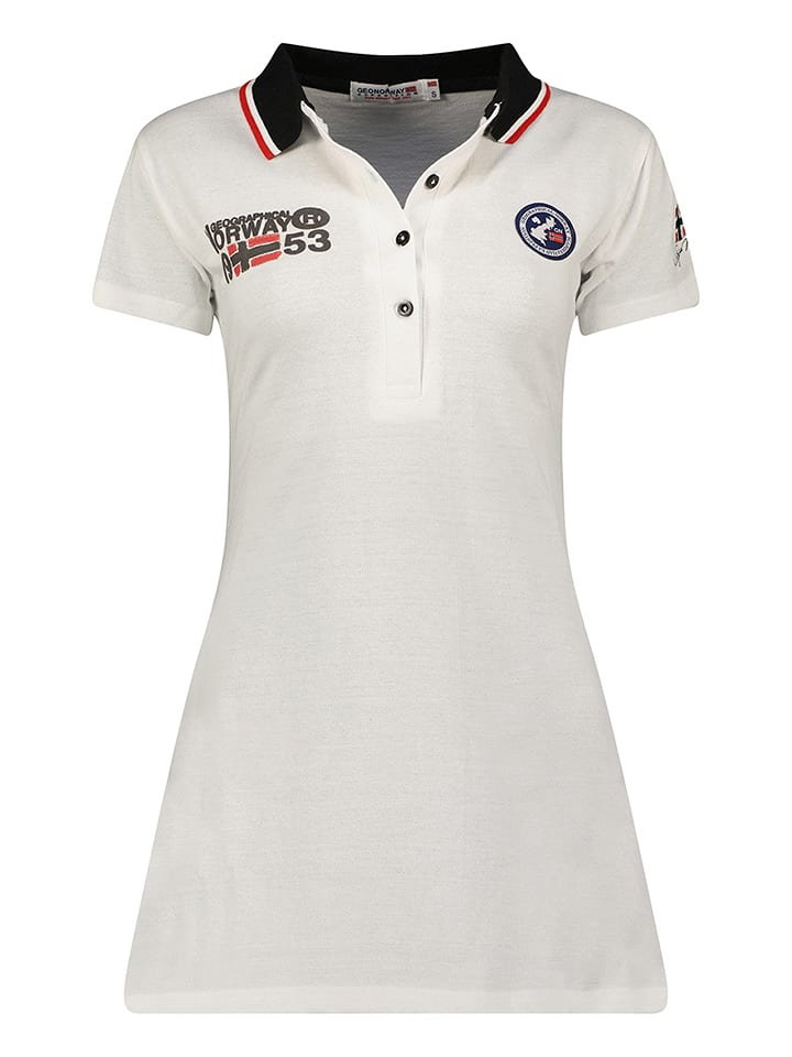 Geographical Norway Sukienka polo "Karetta" w kolorze białym