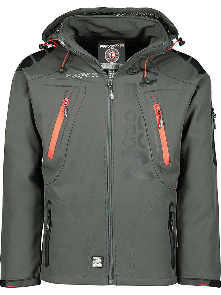 Geographical Norway Kurtka softshellowa "Techno" w kolorze antracytowym