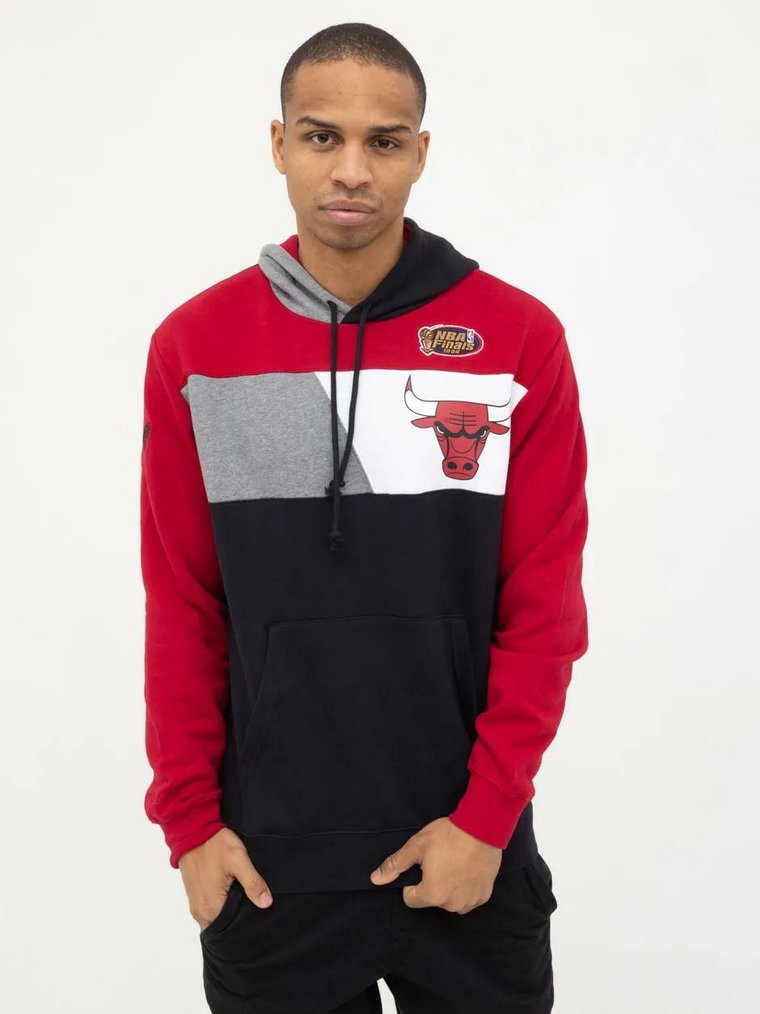 Bluza Z Kapturem Mitchell & Ness Chicago Bulls NBA Color Blocked Czarna