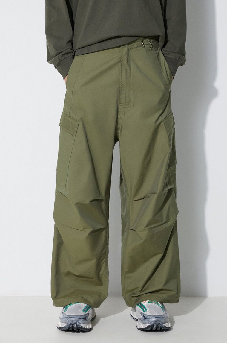 Maharishi spodnie Oversized Tobi Cargo Snopants męskie kolor zielony proste 4615.OLIVE