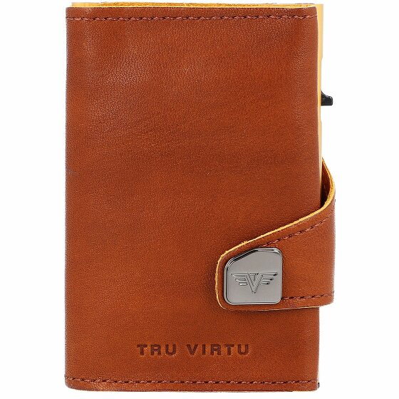 Tru Virtu Etui na karty kredytowe Click & Slide RFID Leather 6,5 cm brown-yell-gold