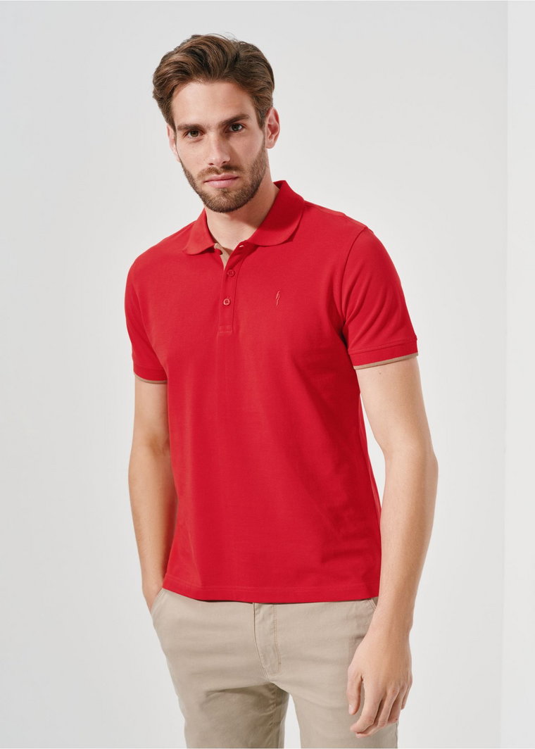 Czerwona koszulka polo męska