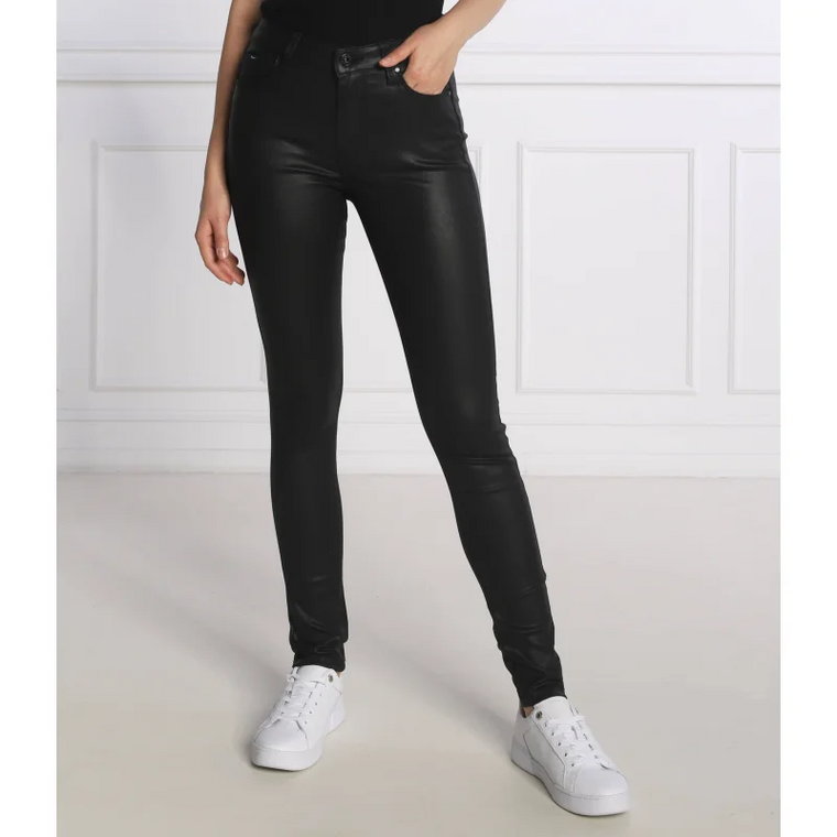 Pepe Jeans London Woskowane spodnie REGENT | Skinny fit | high waist