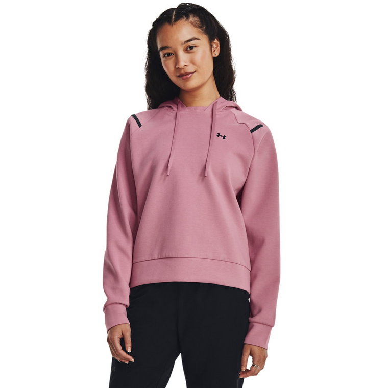 Damska bluza treningowa nierozpinana z kapturem Under Armour Unstoppable Flc Hoodie - różowa