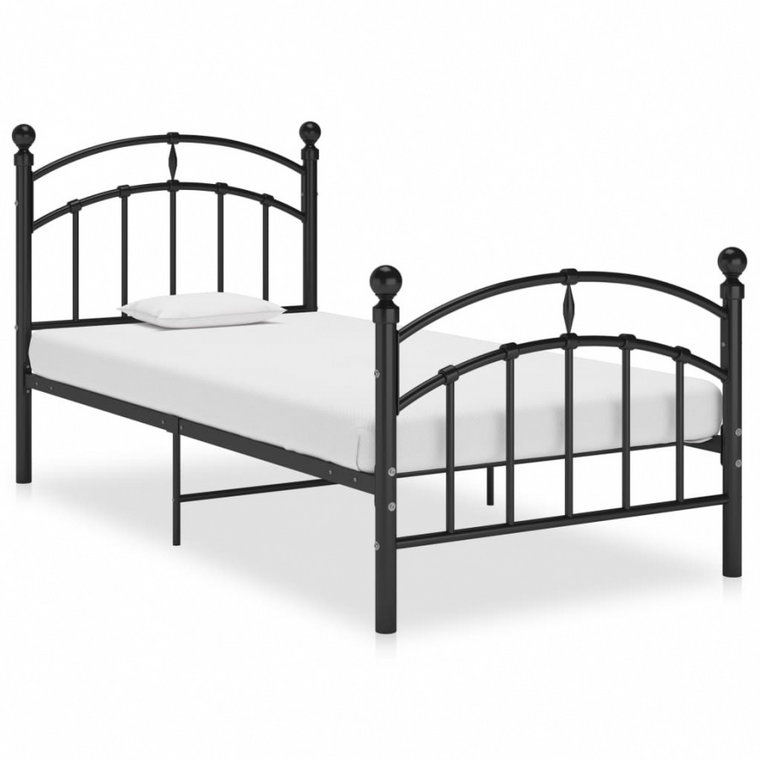 Rama łóżka, czarna, metalowa, 100 x 200 cm kod: V-324970