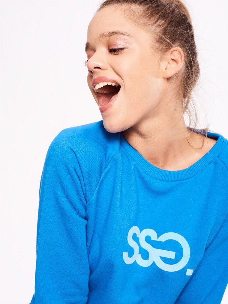 Bluza Bez Kaptura Damska Niebieska SSG Girls Basic Logo