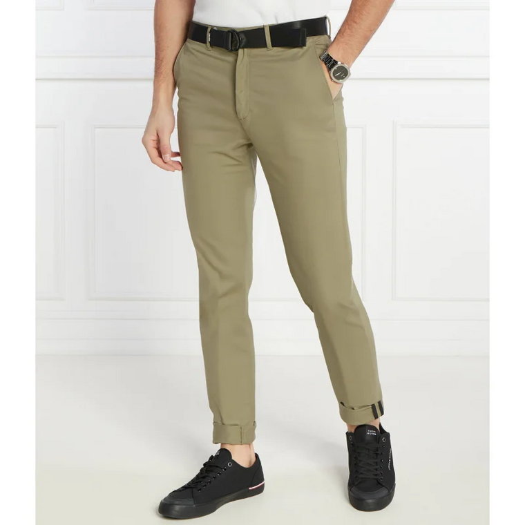 Calvin Klein Spodnie chino + pasek MODERN TWILL | Slim Fit