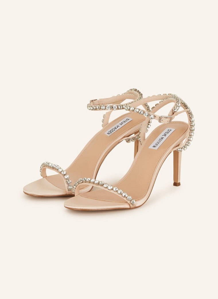 Steve Madden Sandały Na Obcasie Jazzy Belle Z Ozdobnymi Kamykami beige