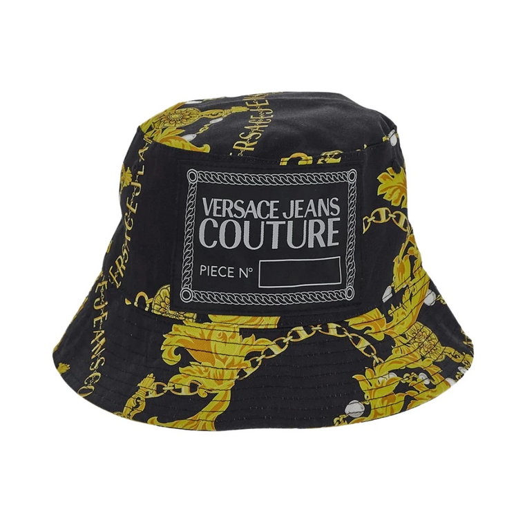 Wzorzysty kapelusz z łańcuchem Versace Jeans Couture