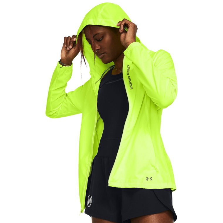 Damska kurtka do biegania Under Armour UA OutRun the Storm Jkt - limonka