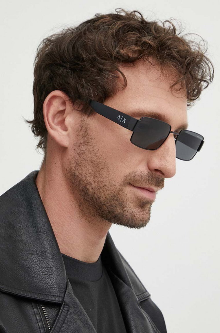 Armani Exchange okulary przeciwsłoneczne męskie kolor czarny 0AX2052S