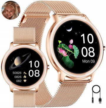 Zegarek Smartwatch Damski Kroki Ciśnienie Sms Puls