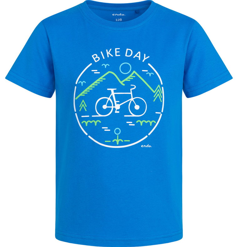T-shirt Koszulka dziecięca chłopięca 104 Bawełna MTB Rower niebieski Endo