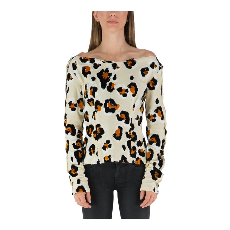 Leopard Print Velvet Jacquard T-Shirt Marni