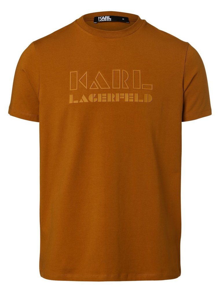 KARL LAGERFELD - T-shirt męski, brązowy|żółty|złoty