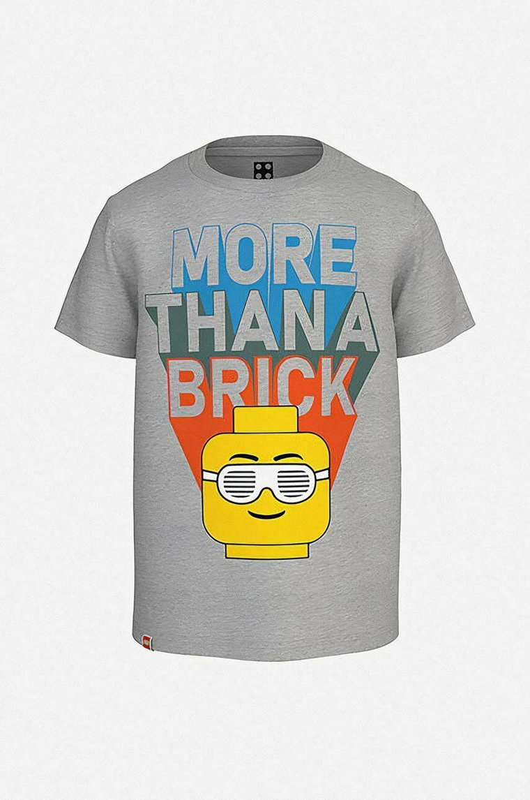 Lego t-shirt bawełniany dziecięcy kolor szary z nadrukiem SS 12010543 259