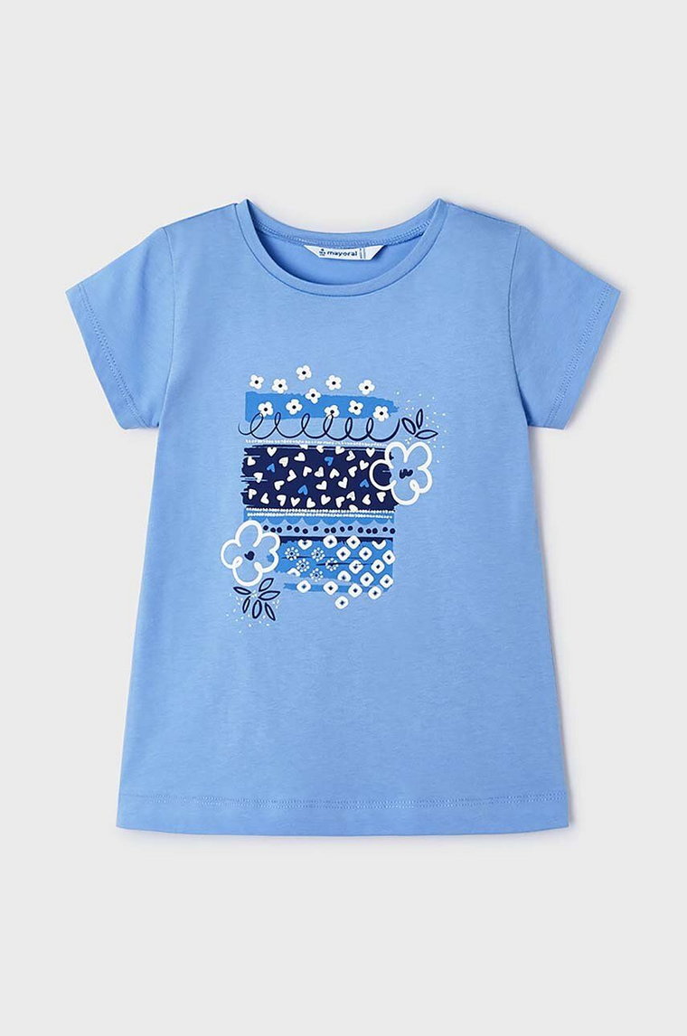 Mayoral t-shirt bawełniany dziecięcy kolor niebieski