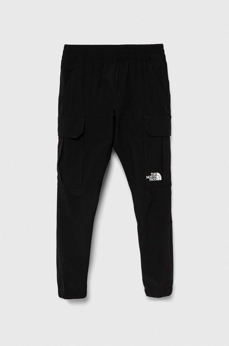 The North Face spodnie dresowe dziecięce WOVEN CARGO PANT kolor czarny gładkie