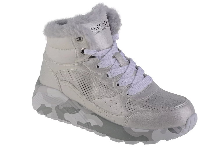 Skechers Uno Lite - Camo Dazzle 310485L-SLGY, Dla dziewczynki, Srebrne, buty sneakers, syntetyk, rozmiar: 29