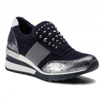 Granatowe buty na koturnie Quazi, kolekcja damska Zima 2021/2022 | LaModa