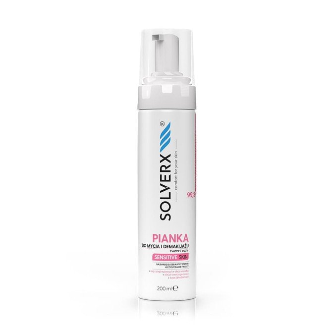 SOLVERX Sensitive Skin for Women pianka do mycia i demakijażu skóra wrażliwa i naczyniowa 200ml