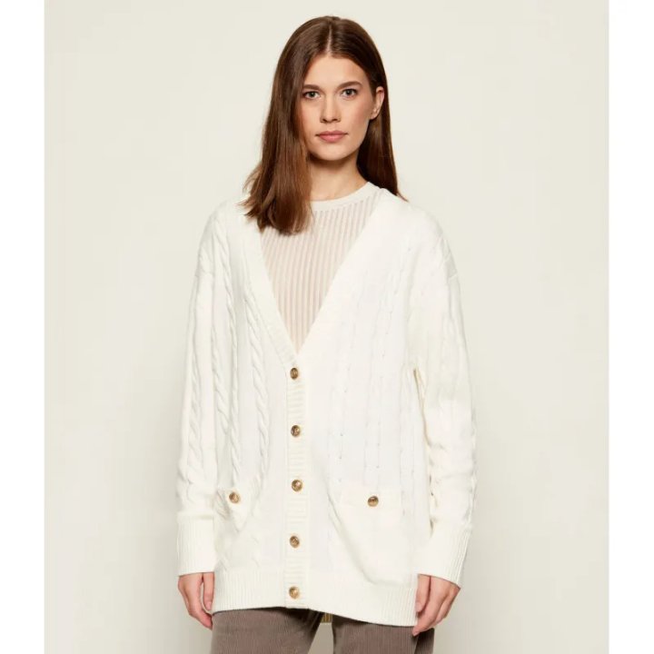 GUESS Kardigan ELSA | Relaxed fit | z dodatkiem wełny - Lamoda.pl