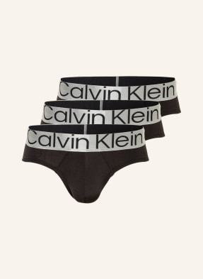 Calvin Klein Slipy Steel Micro, 3 Szt. schwarz