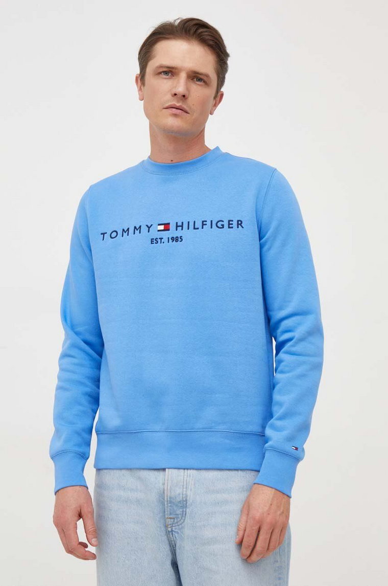 Tommy Hilfiger bluza męska kolor niebieski z aplikacją