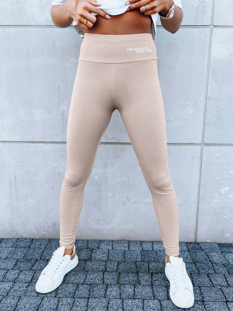 Legginsy damskie sportowe SIMPLE LIFE kamelowe Dstreet UY1616