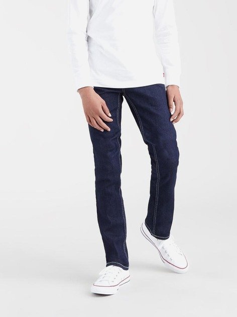 Jeansy regular fit młodzieżowe chłopięce Levi's 9EA211-M7M 14A 162 cm Granatowe (3665115039856). Jeansy chłopięce